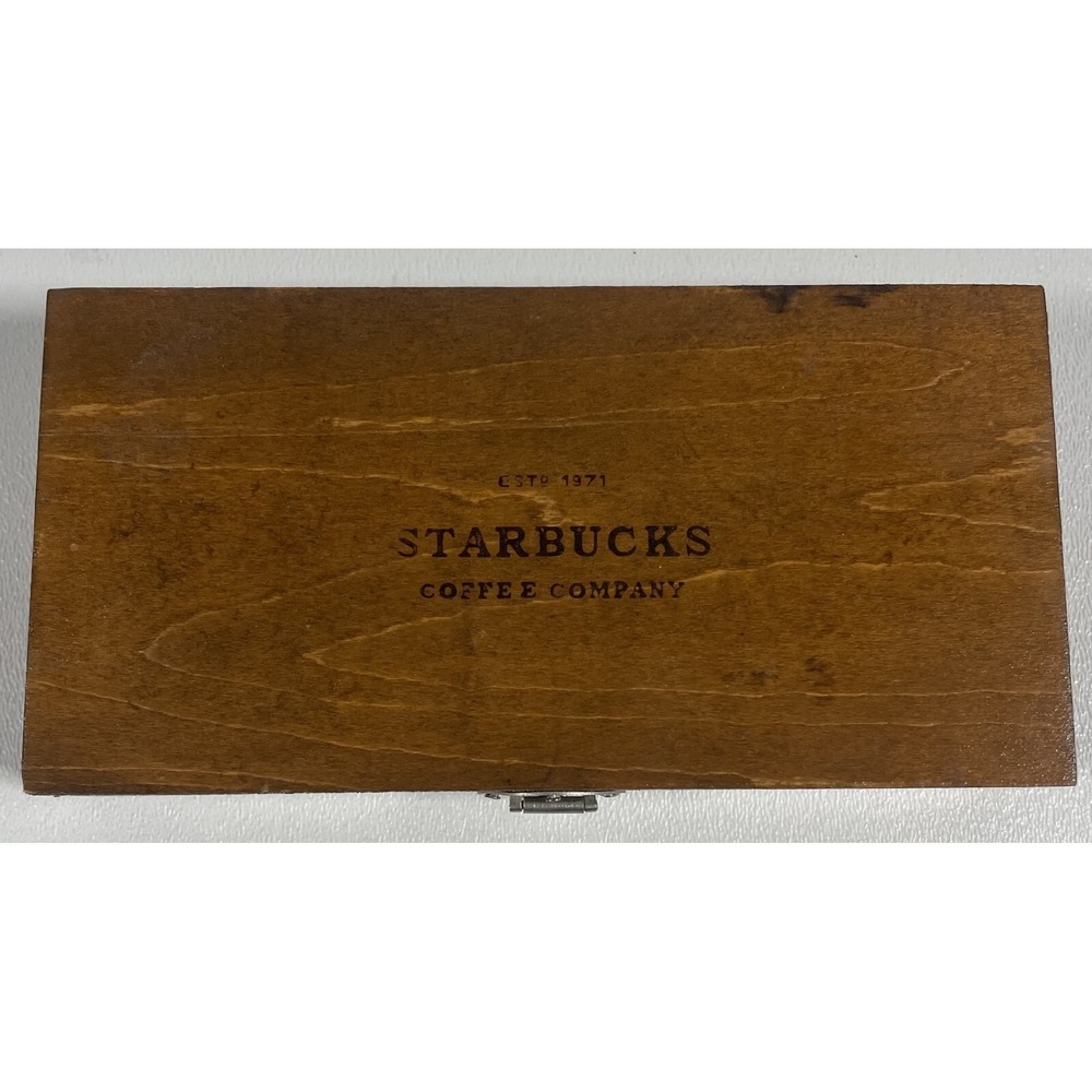 Vintage Starbucks Wooden Box – Coffee Company Est. 1971, Hinged Lid